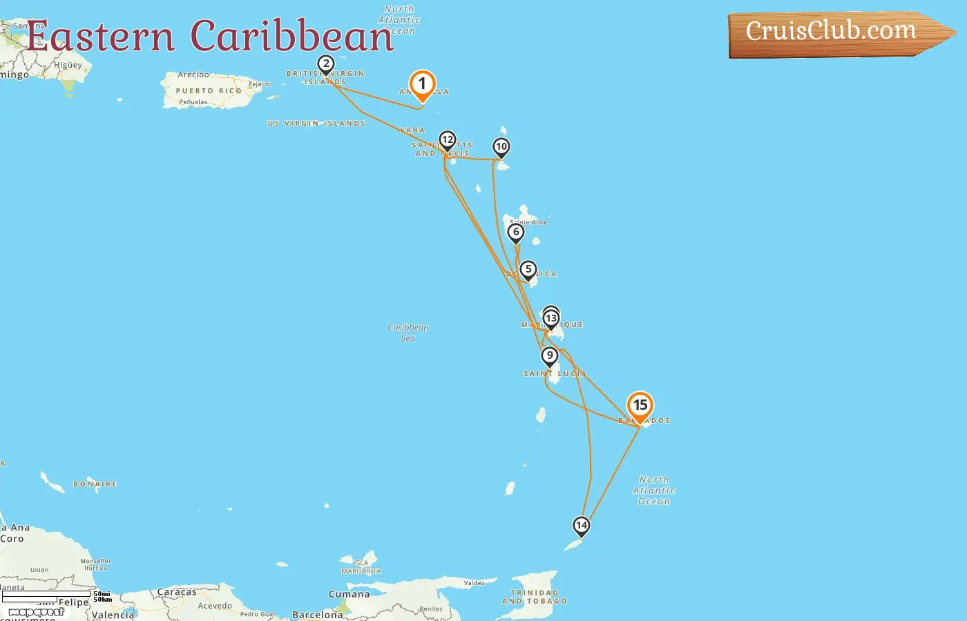 Kreuzfahrt in der östlichen Karibik von St. Martin nach Bridgetown an Bord des Schiffes Seabourn Ovation mit Besuchen der Britischen Jungferninseln, St. Kitts und Nevis, Dominica, Guadeloupe, Martinique, Barbados, St. Lucia, St. Martin und Trinidad und Tobago für 15 Tage