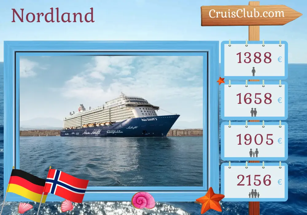 Croisière dans le Nordland au départ de Bremerhaven à bord du navire Mein Schiff 3 avec des visites en Allemagne et en Norvège pendant 5 jours