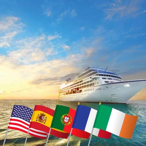 Croisière Transatlantique de Miami à Southampton à bord du navire Sirena avec visites aux États-Unis, en Dominique, à la Barbade, en Espagne, au Maroc, à Gibraltar, au Portugal, en France et en Irlande pendant 38 jours