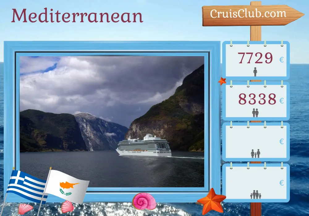 Mediterranean Cruise from Istanbul to Piraeus on the Vista ship with stops in Turkey, Greece, Israel, and Cyprus for 13 days