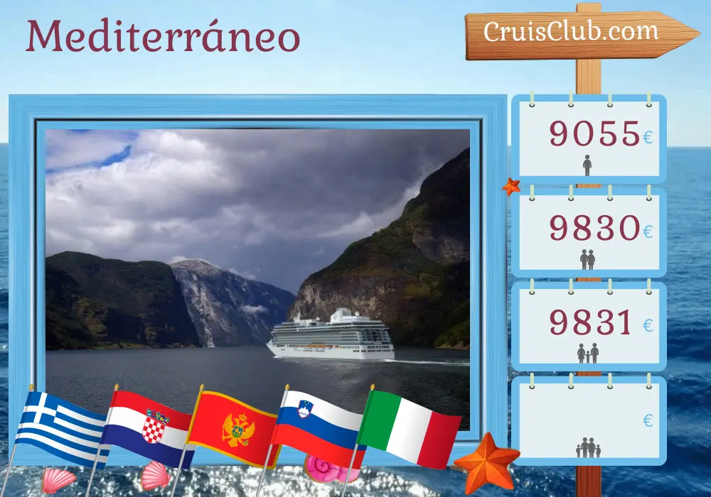 Crucero por el Mediterráneo desde Estambul a Trieste a bordo del barco Vista con visitas a Turquía, Grecia, Croacia, Montenegro, Eslovenia e Italia durante 11 días