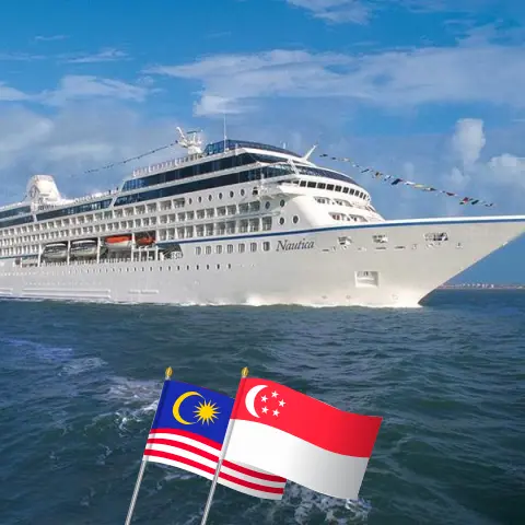 Crucero en Asia desde Dubái hasta Singapur a bordo del buque Nautica con visitas a los Emiratos Árabes Unidos, India, Sri Lanka, Tailandia, Malasia, Indonesia y Singapur durante 21 días