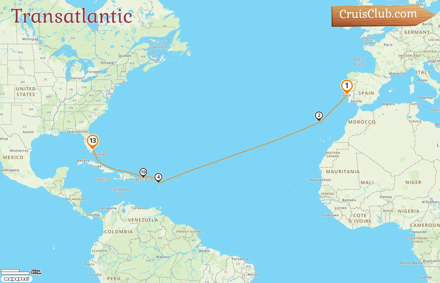 Transatlantic Cruise: Lisbon to Miami