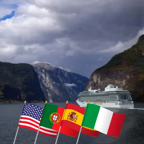 Crucero en el Transatlántico de Miami a Civitavecchia a bordo del barco Vista con visitas a Estados Unidos, Bahamas, Bermudas, Portugal, España, Mónaco e Italia durante 16 días