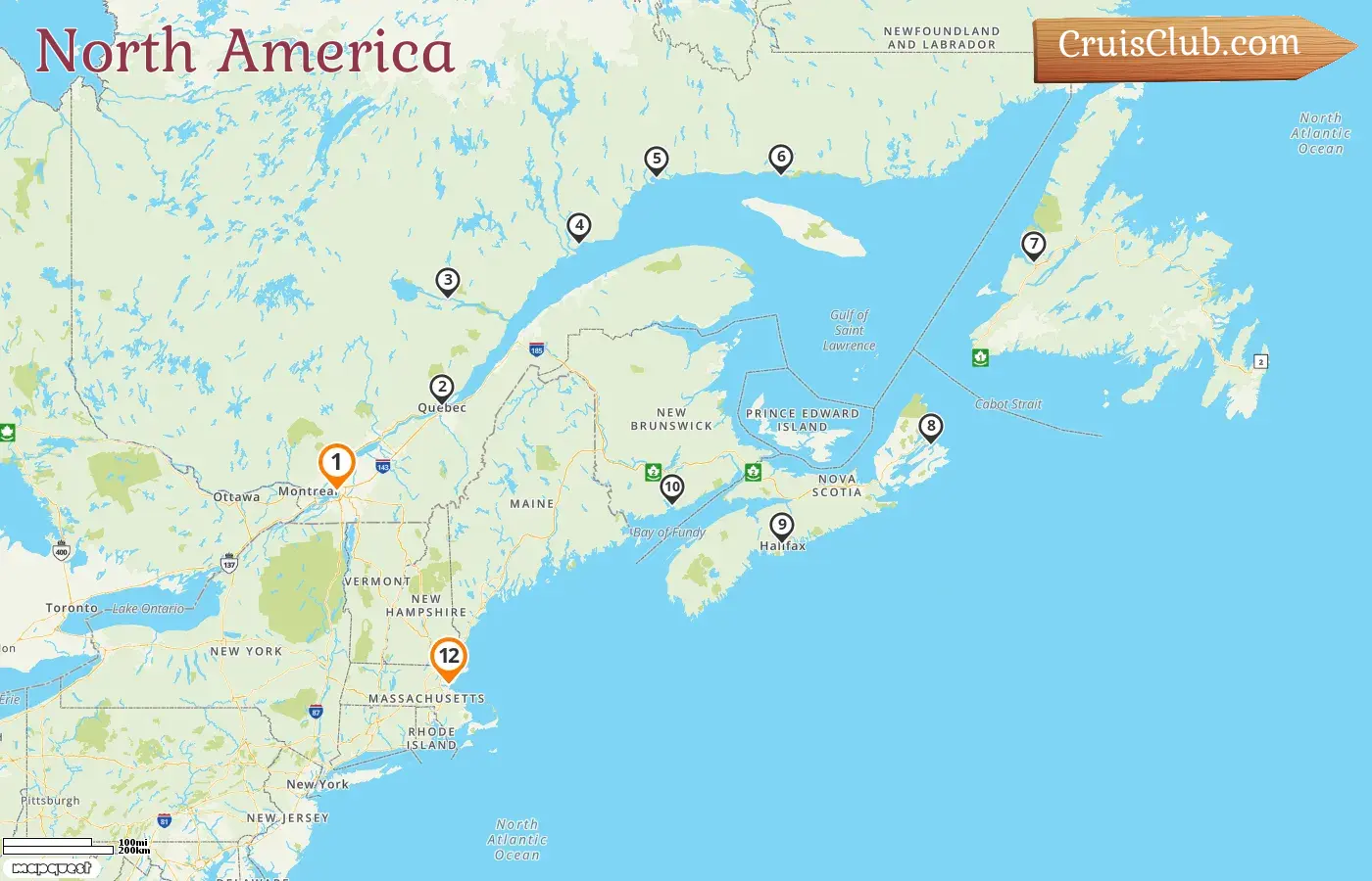 Montreal to Boston Cruise aboard Nautica with Canada and USA visits for 12 days