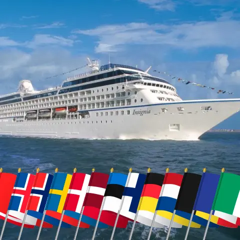 Kreuzfahrt auf der Transatlantik von New York mit dem Schiff Insignia mit Besuchen in den USA, Kanada, Grönland, Island, Färöer-Inseln, Norwegen, Schweden, Dänemark, Polen, Lettland, Estland, Finnland, Deutschland, Niederlande, Belgien, Frankreich, Irland und Saint-Pierre und Miquelon für 52 Tage