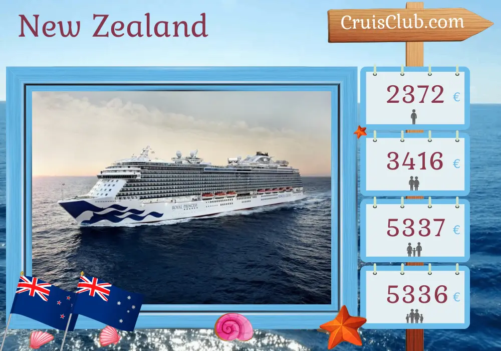 Kreuzfahrt in Neuseeland von Auckland nach Sydney an Bord des Schiffes Royal Princess mit Besuchen in Neuseeland und Australien für 14 Tage