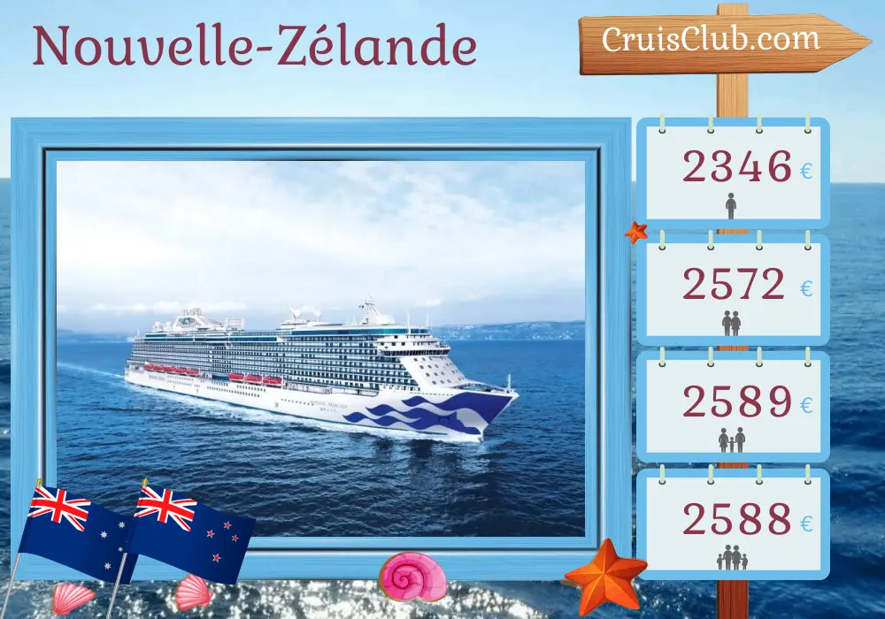 Croisière en Nouvelle-Zélande de Sydney à Auckland à bord du navire Majestic Princess avec des visites en Australie et en Nouvelle-Zélande pendant 10 jours