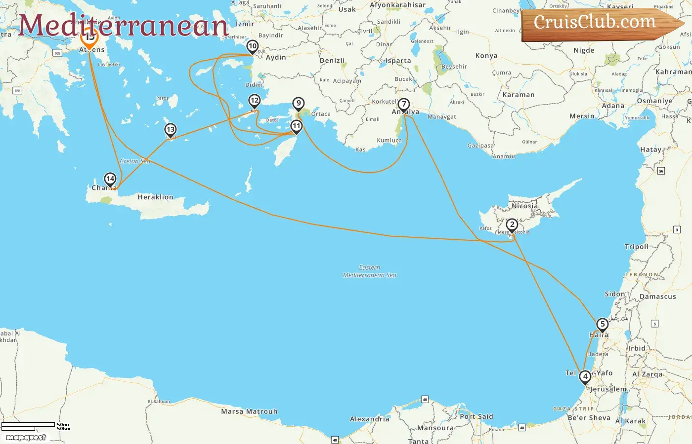 Cruise in the Mediterranean from Piraeus aboard Nieuw Statendam ship with visits to Greece, Cyprus, Israel, and Turkey for 15 days