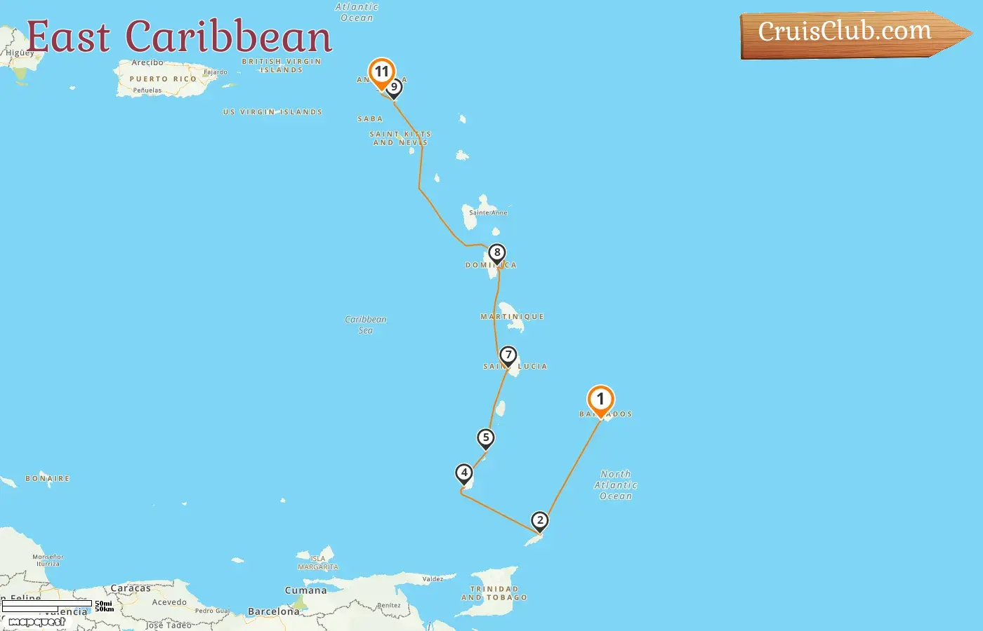 Cruise in the East Caribbean from Bridgetown to Philipsburg aboard Sea Cloud II ship with visits to Barbados, Trinidad and Tobago, Grenada, Saint Vincent and the Grenadines, Saint Lucia, Dominica, and Saint Barthélemy for 11 days