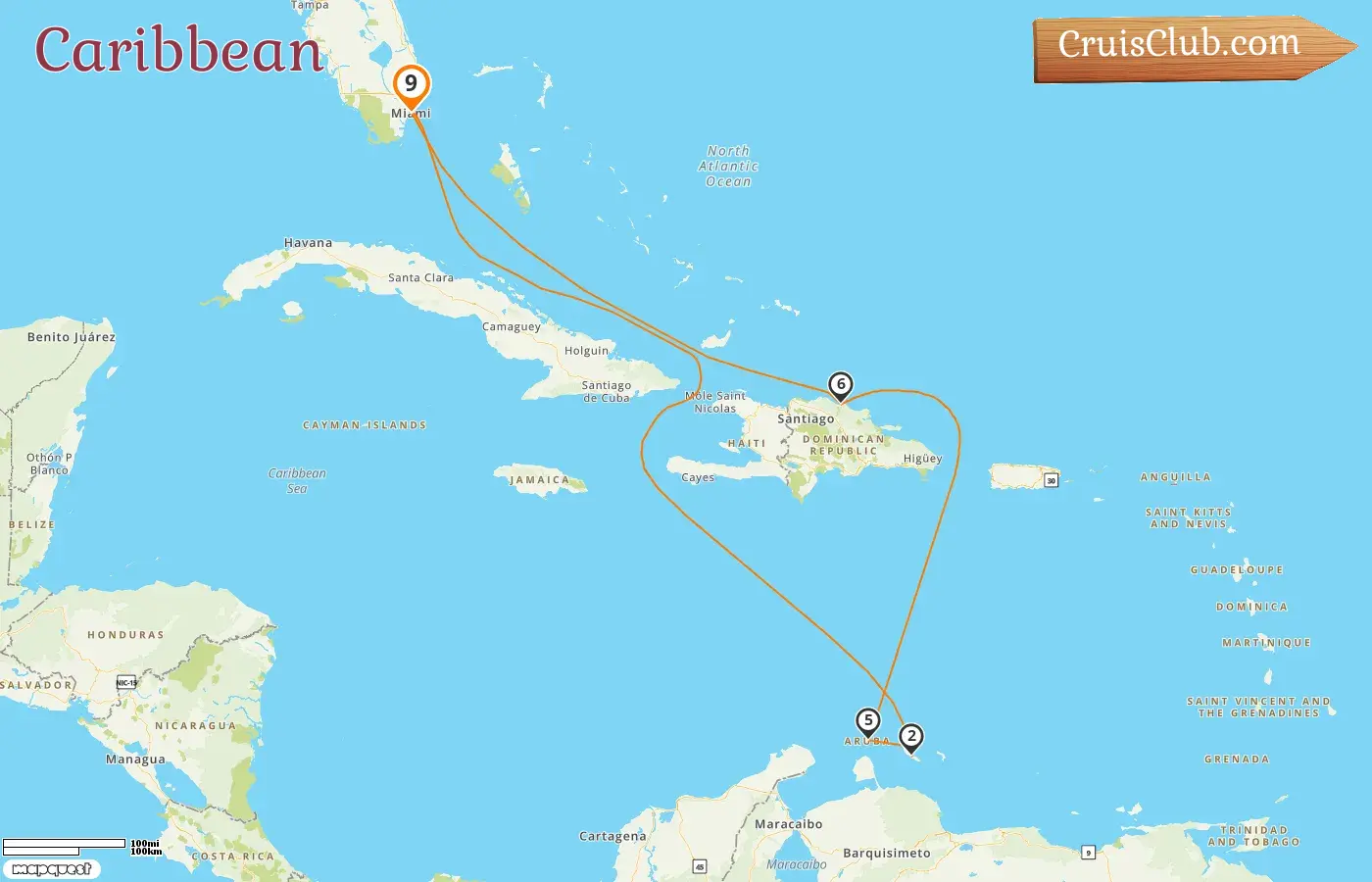 Carnival Magic Caribbean Cruise: Miami to USA, Curaçao, Aruba, and Dominican Republic