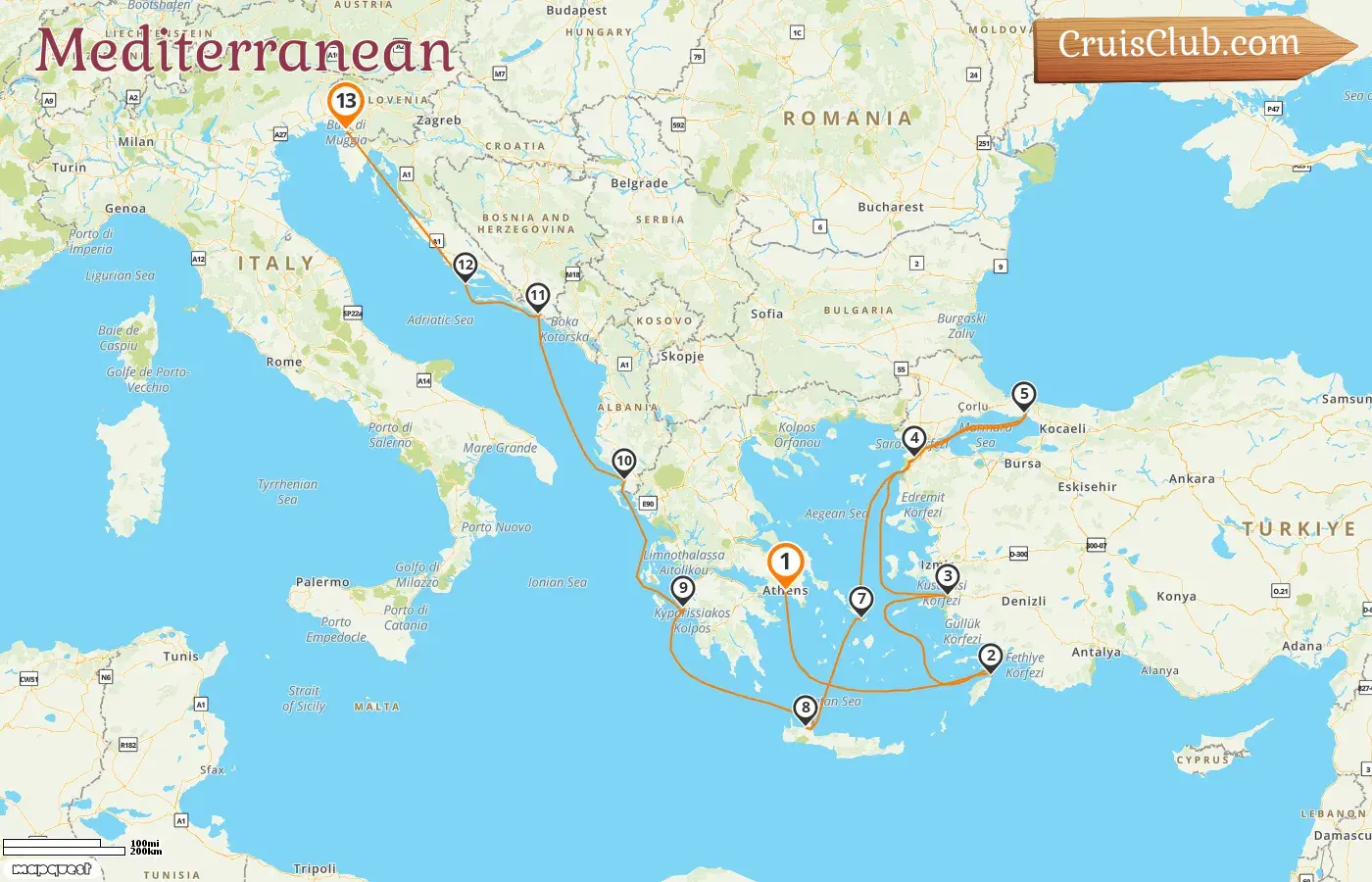 Cruise in the Mediterranean from Piraeus to Trieste aboard Oosterdam ship with visits to Greece, Turkey, Albania, Croatia, and Italy for 13 days