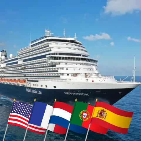 Kreuzfahrt von Fort Lauderdale nach Rotterdam auf der Nieuw Statendam mit Zwischenstopps in den USA, Bermuda, Frankreich, Guernsey, den Niederlanden, Portugal, Spanien und Gibraltar für 29 Tage