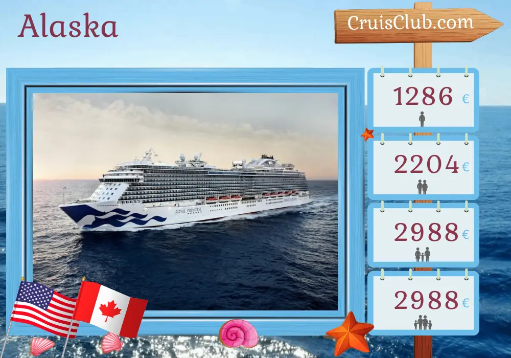 Croisière en Alaska de Whittier / Anchorage à Vancouver à bord du Royal Princess avec des visites aux États-Unis et au Canada pendant 8 jours