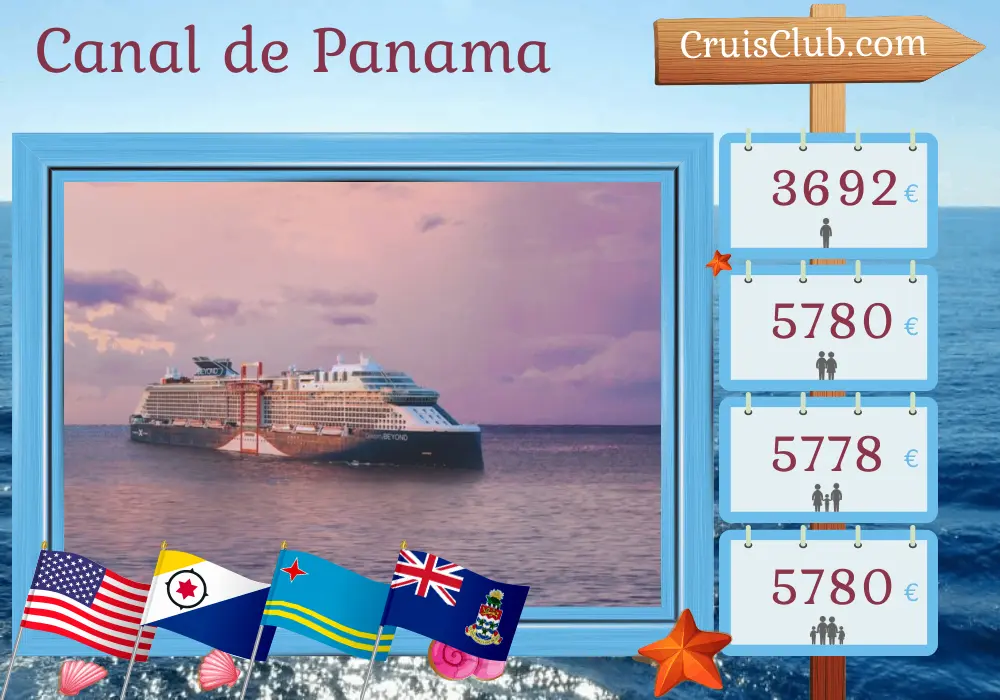 Croisière dans le canal de Panama depuis Fort Lauderdale à bord du navire Celebrity Beyond avec des visites aux États-Unis, en Colombie, au Panama, à Aruba et dans les îles Caïmans pendant 12 jours
