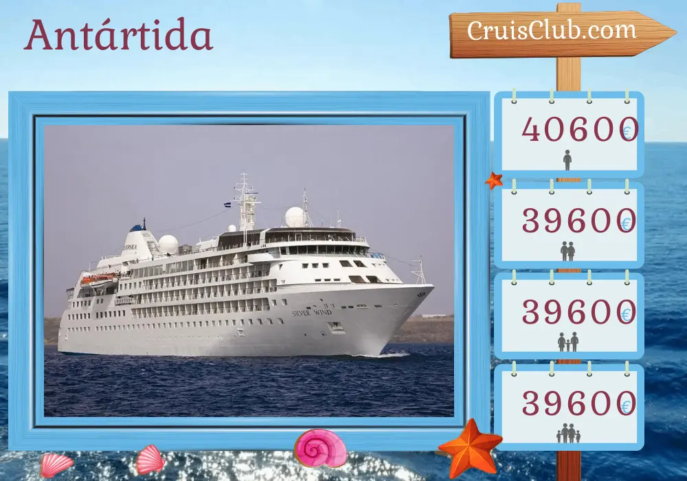 Cruzeiro na Antártida de Puerto Williams a bordo do navio Silver Wind com visitas ao Chile por 16 dias