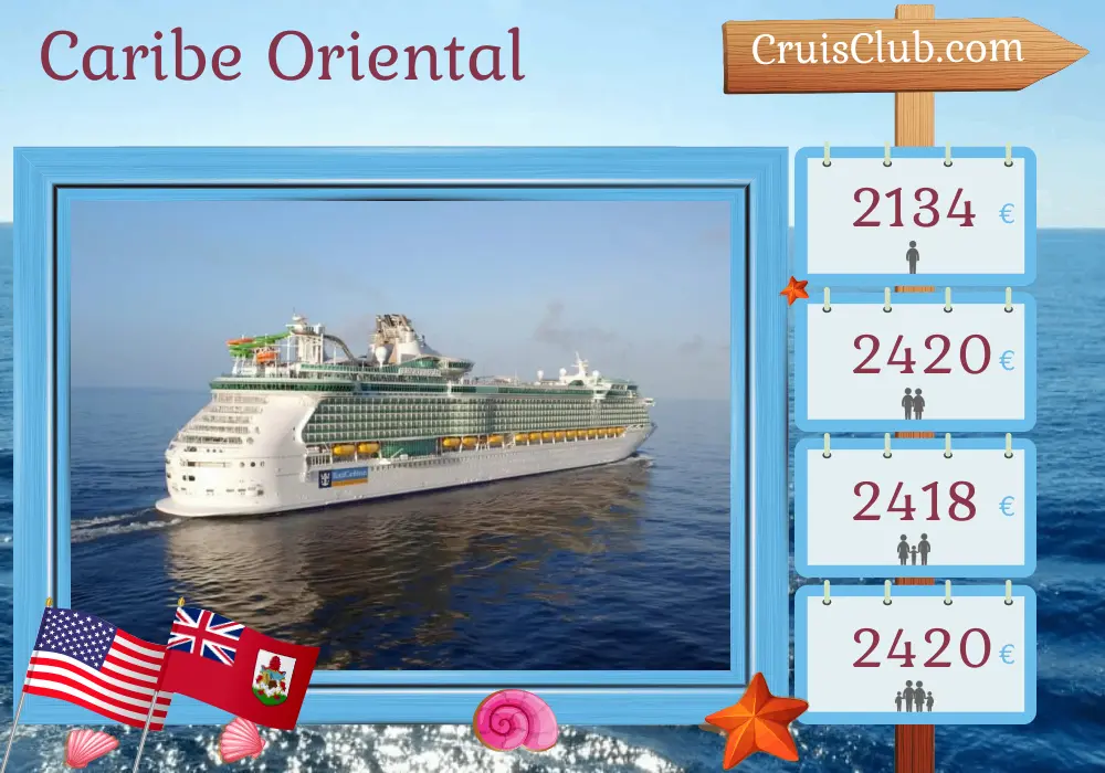 Crucero en el este del Caribe desde Cape Liberty / Nueva York a bordo del barco Liberty of the Seas con visitas a Estados Unidos, Bermudas, Haití y la República Dominicana durante 10 días