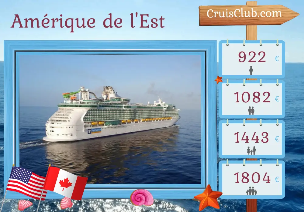 Croisière en Amérique de l`Est depuis Cape Liberty / New York à bord du navire Liberty of the Seas avec des visites aux États-Unis et au Canada pendant 5 jours