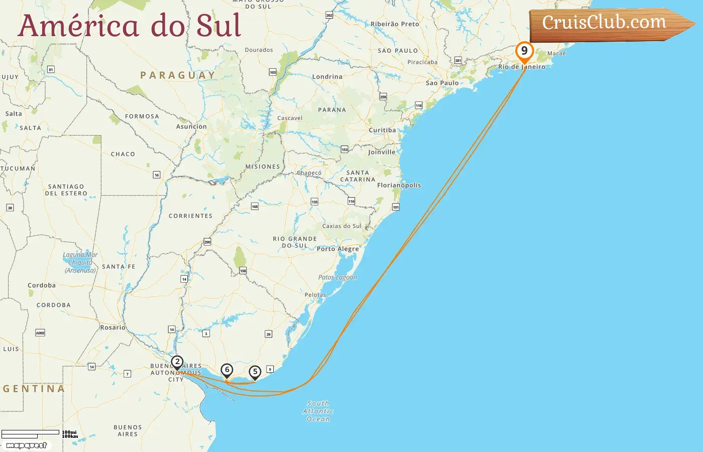 Cruzeiro na América do Sul saindo do Rio de Janeiro a bordo do navio MSC Seaview com visitas ao Brasil, Argentina e Uruguai por 9 dias