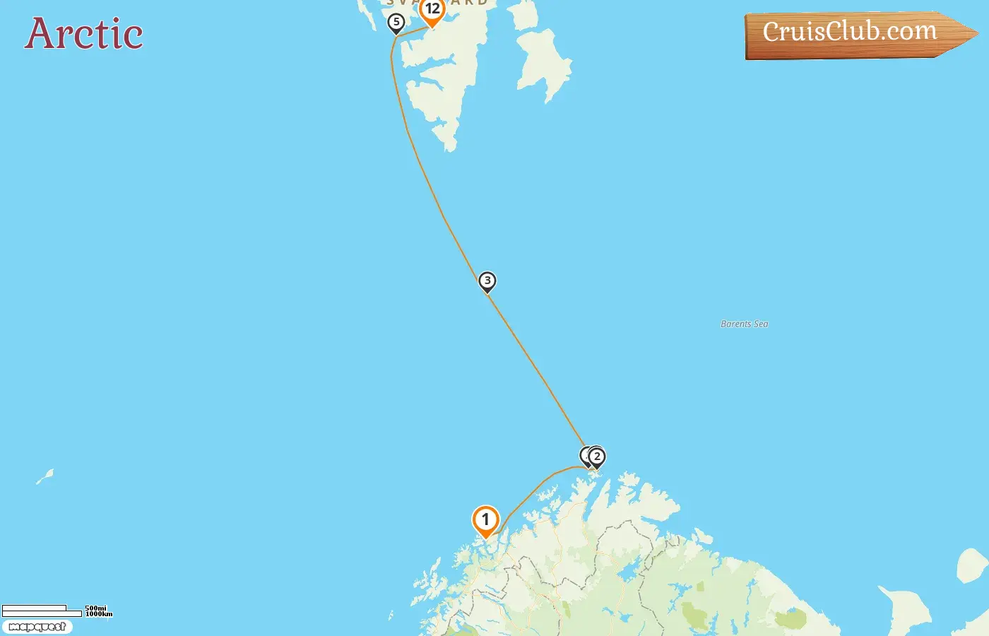 Arctic Cruise from Tromsø to Longyearbyen aboard Seabourn Venture ship with visits to Norway for 13 days