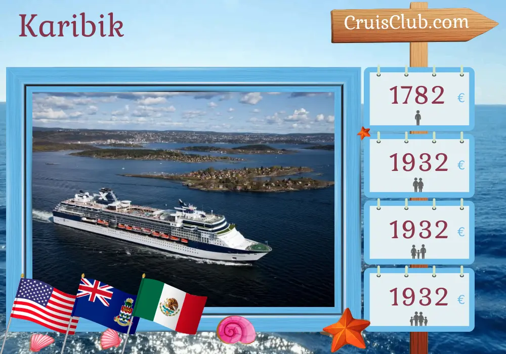 Kreuzfahrt in der Karibik ab Tampa an Bord der Celebrity Constellation mit Besuchen in den USA, den Cayman Islands, Kolumbien, Panama, Costa Rica und Mexiko für 13 Tage