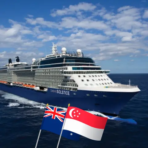 Crucero por Australia desde Sídney a Singapur a bordo del barco Celebrity Solstice con visitas a Australia, Indonesia y Singapur durante 16 días