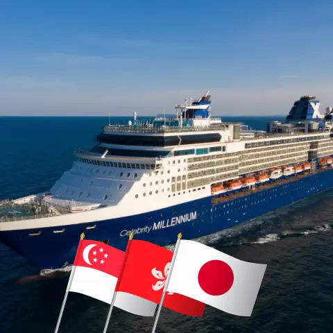 Cruzeiro na Ásia de Singapura a Yokohama a bordo do navio Celebrity Millennium com visitas a Singapura, Vietnã, Hong Kong, Taiwan e Japão por 13 dias