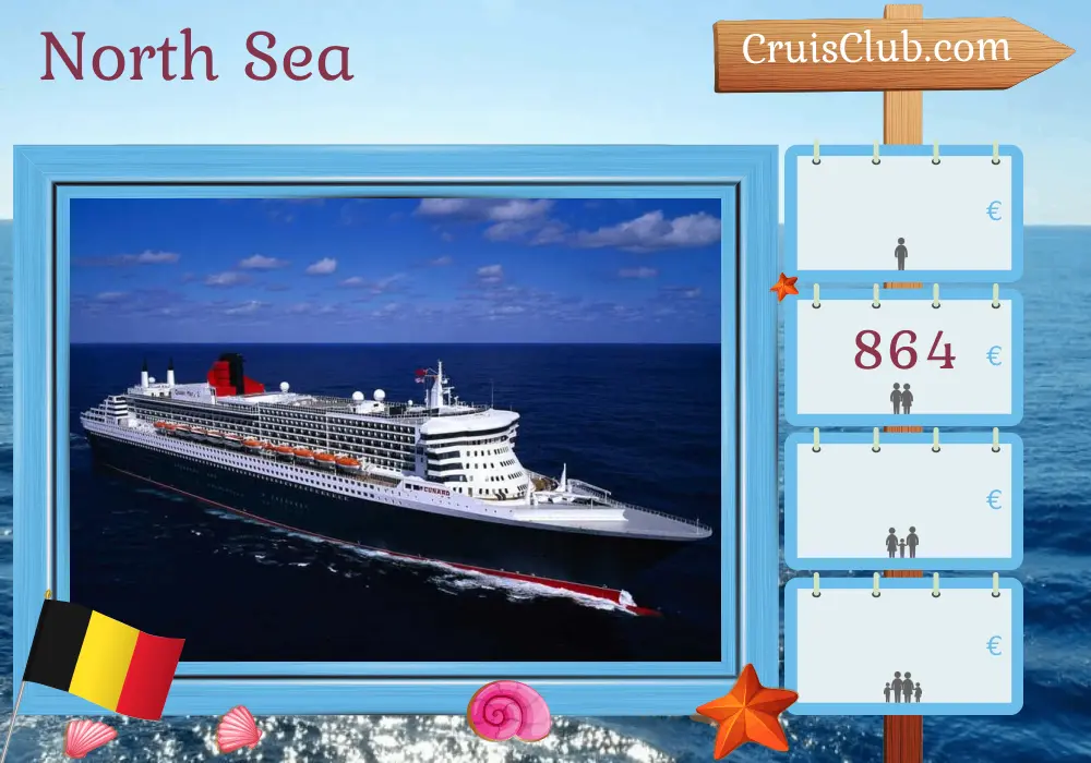 Kreuzfahrt in der Nordsee ab Southampton an Bord des Schiffes Queen Mary 2 mit Besuchen in Belgien für 4 Tage