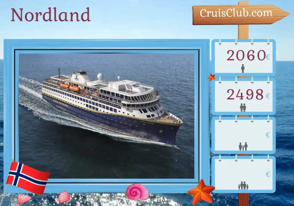 Crucero por el Norte desde Bergen a bordo del barco Havila Castor con visitas a Noruega durante 12 días