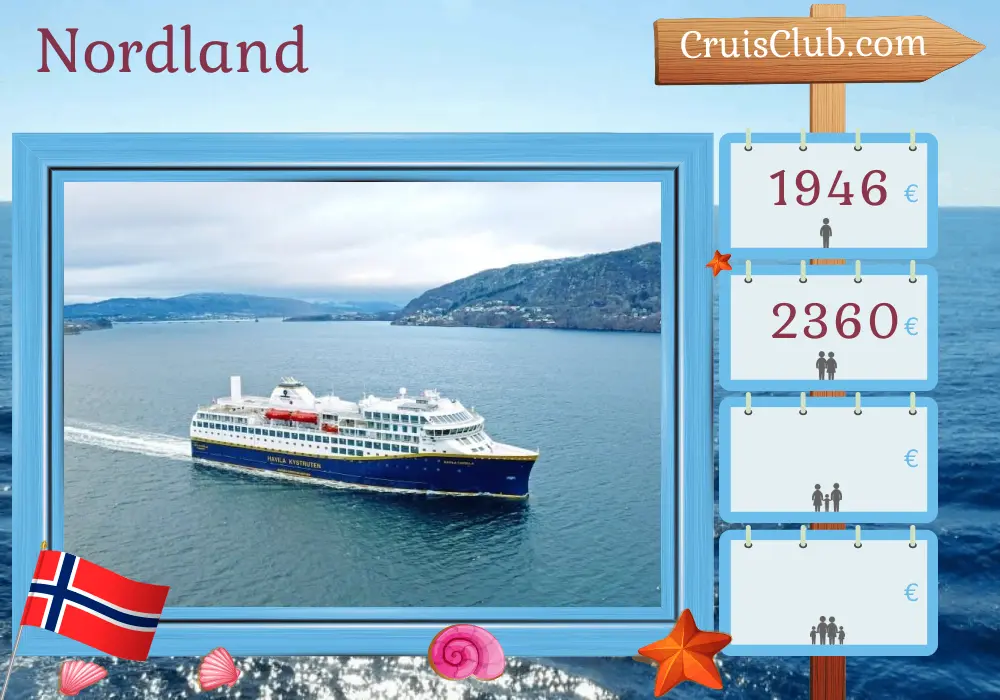 Crucero en Northland de Bergen a Trondheim a bordo del barco Havila Capella con visitas a Noruega durante 11 días