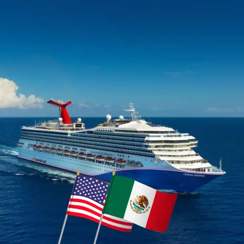 Cruzeiro no México saindo de Long Beach a bordo do navio Carnival Radiance com visitas aos Estados Unidos e México por 5 dias