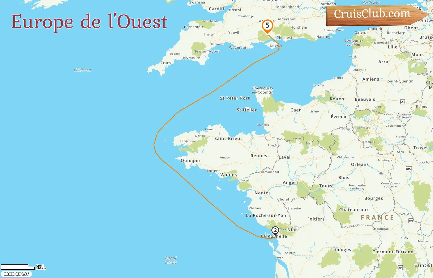 Croisière en Europe occidentale depuis Southampton à bord du navire Disney Dream avec visites en France pendant 5 jours