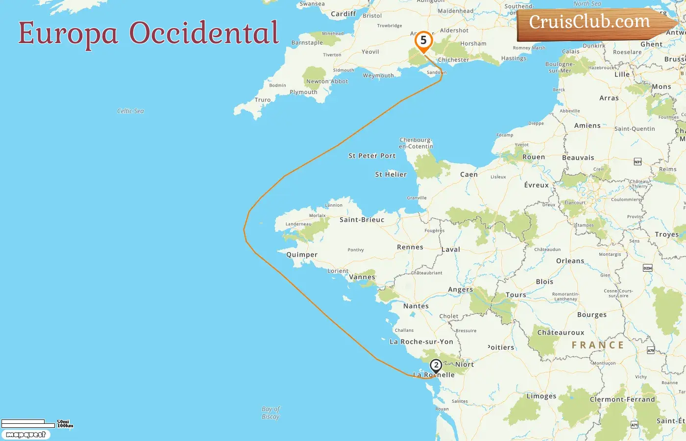 Crucero por el Oeste de Europa desde Southampton a bordo del barco Disney Dream con visitas a Francia durante 5 días