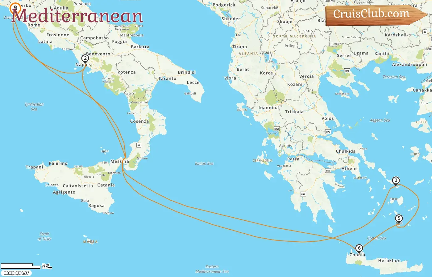 Mediterranean Cruise aboard Disney Dream ship with visits to Italy and Greece for 8 days