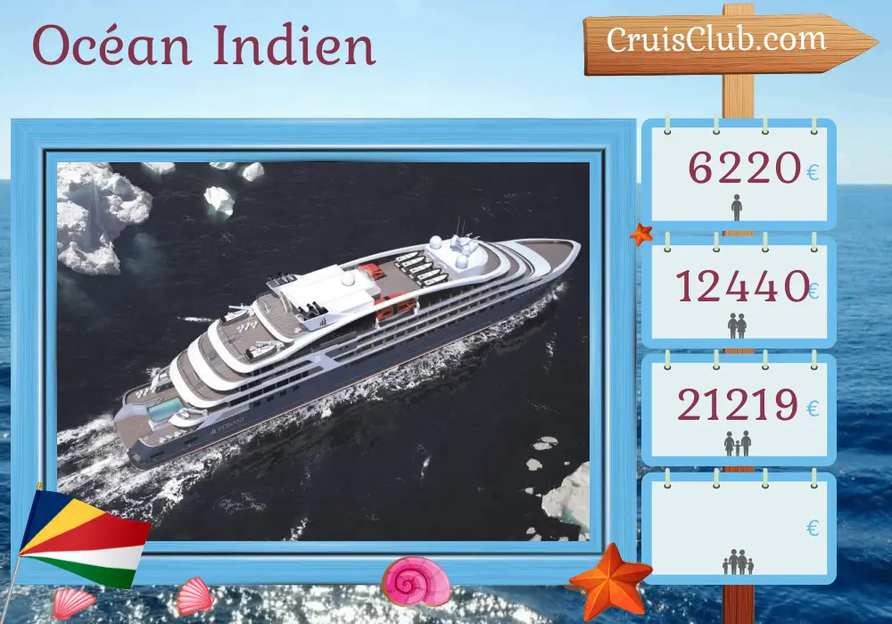 Croisière dans l`océan Indien de Zanzibar à Victoria à bord du navire Le Champlain avec visites en Tanzanie et aux Seychelles pendant 13 jours