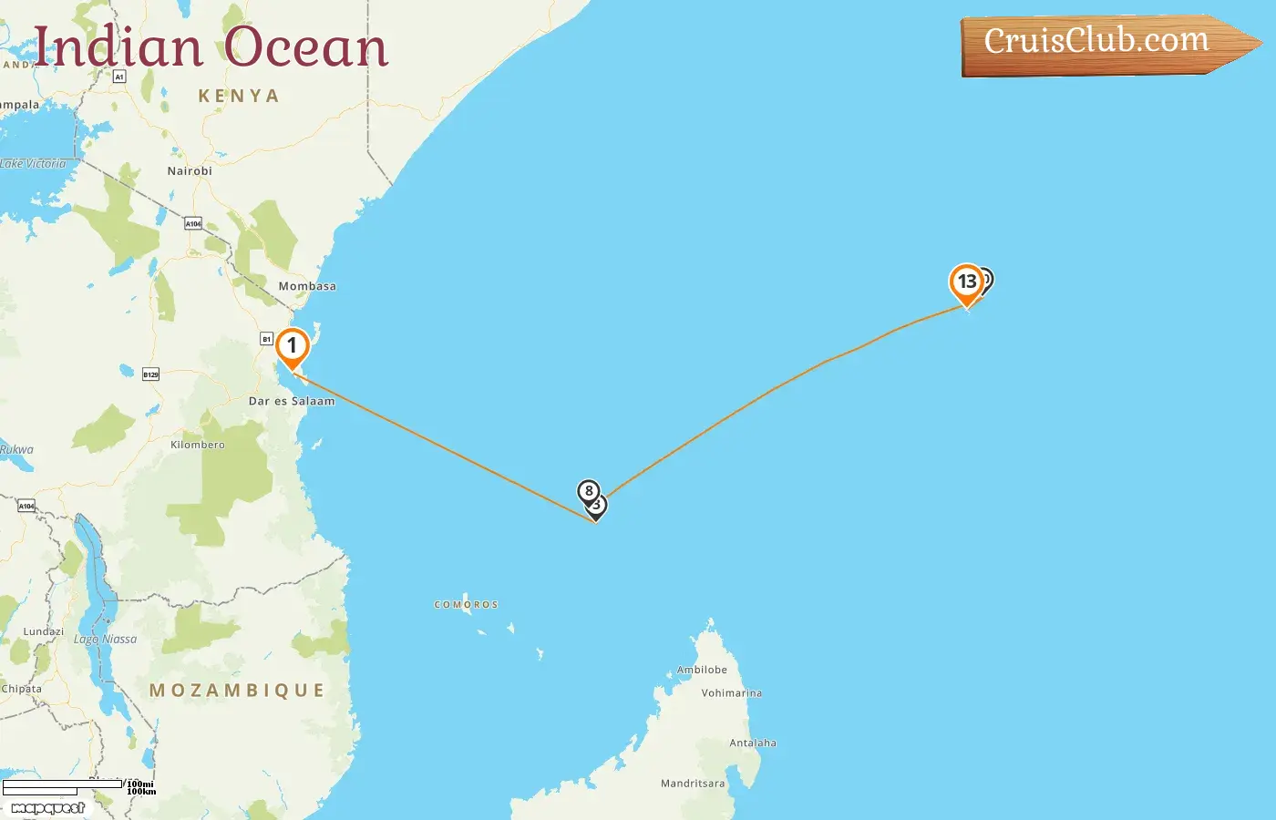 Le Bougainville Cruise in the Indian Ocean from Zanzibar to Victoria with visits to Tanzania and Seychelles for 13 days