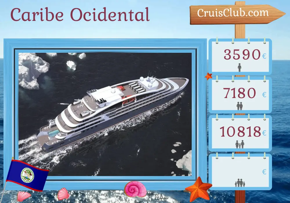 Cruzeiro no Caribe Ocidental a partir de Belize City a bordo do navio Le Dumont d`Urville com visitas a Belize e Honduras por 8 dias