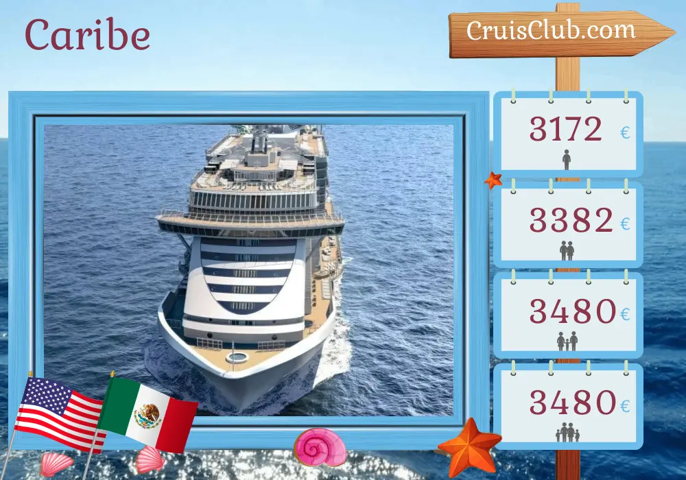 Cruzeiro no Caribe a partir de Miami a bordo do navio MSC Seascape com visitas aos Estados Unidos, Jamaica, Ilhas Cayman, México, Bahamas, República Dominicana e Porto Rico por 15 dias