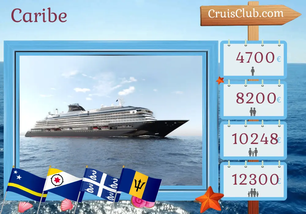 Cruzeiro pelo Caribe de Cartagena até Bridgetown a bordo do navio EXPLORA I com visitas à Colômbia, Panamá, Curaçao, Martinica e Barbados por 9 dias