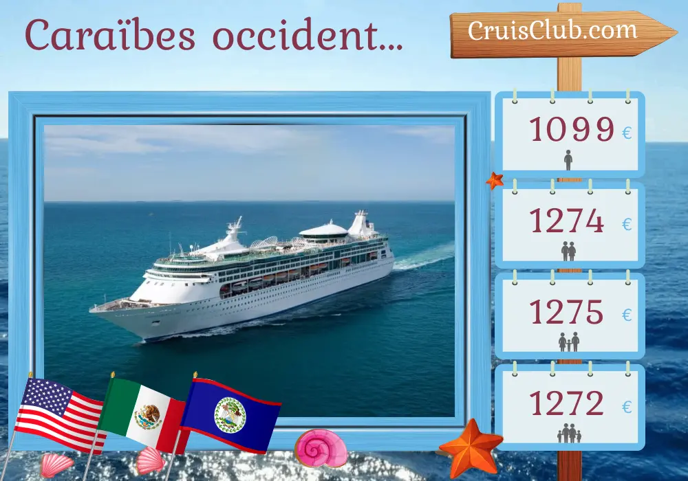 Croisière dans les Caraïbes occidentales depuis Tampa à bord du navire Enchantment of the Seas avec des escales aux États-Unis, au Mexique, au Honduras et au Belize pendant 8 jours