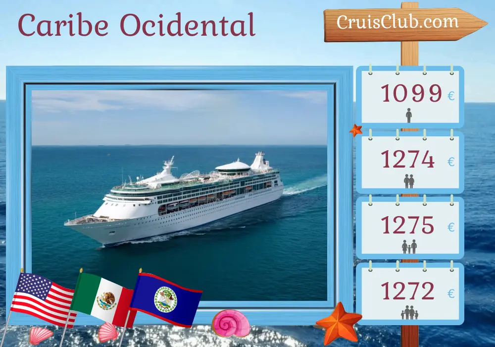 Cruzeiro no Caribe Ocidental a partir de Tampa a bordo do navio Enchantment of the Seas com visitas aos Estados Unidos, México, Honduras e Belize por 8 dias