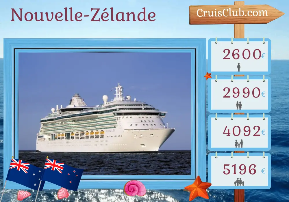 Croisière en Nouvelle-Zélande depuis Sydney à bord du navire Brilliance of the Seas avec visites en Australie et en Nouvelle-Zélande pendant 13 jours