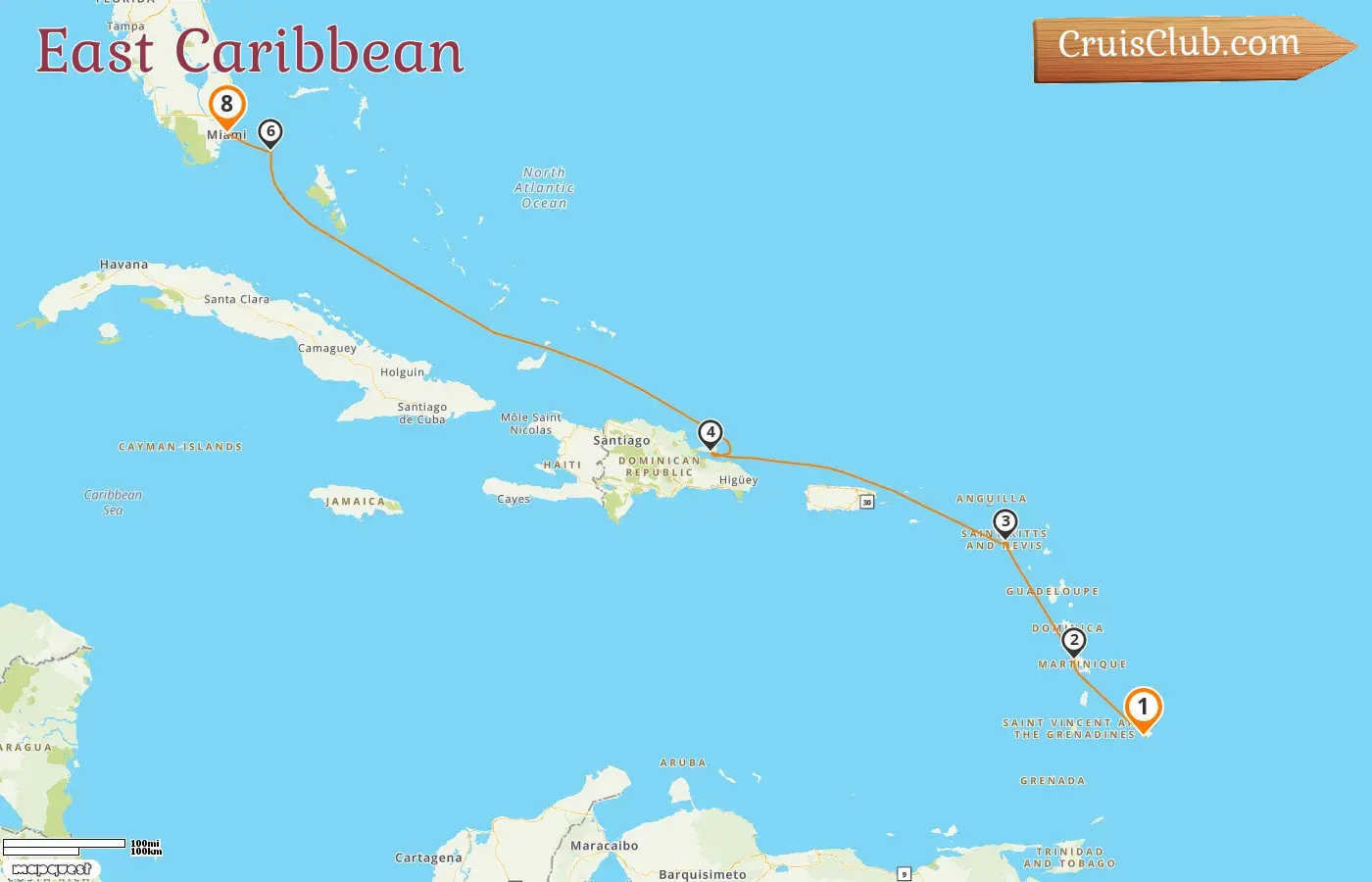 EXPLORA I East Caribbean Cruise from Bridgetown to Miami