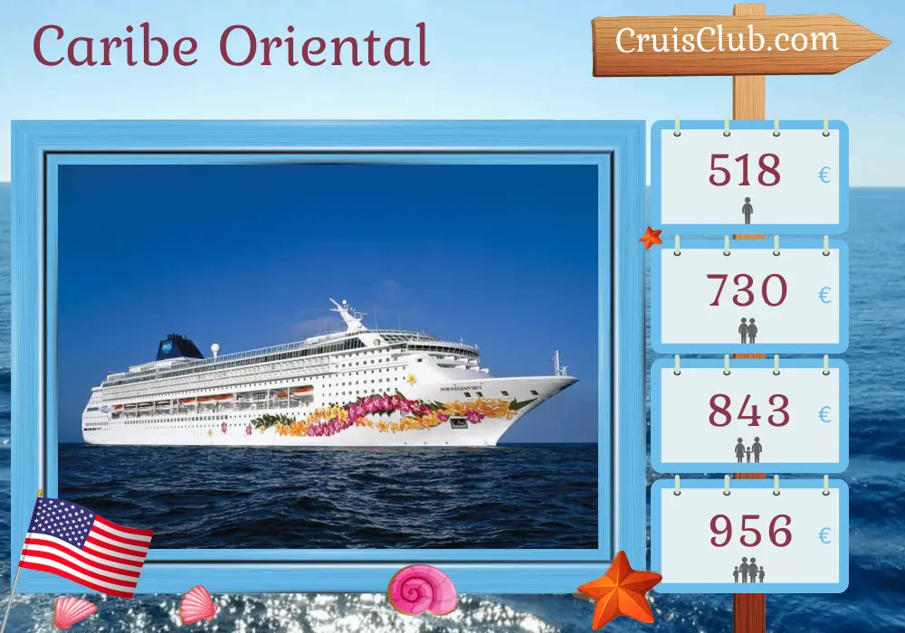 Cruzeiro no Caribe Oriental de La Romana para Miami a bordo do navio Norwegian Sky com visitas à República Dominicana e Estados Unidos por 4 dias