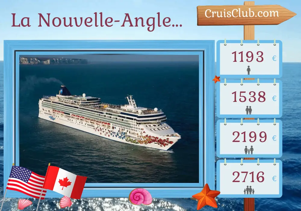 Croisière en Nouvelle-Angleterre au départ de Boston à bord du navire Norwegian Gem avec des visites aux États-Unis et au Canada pendant 8 jours