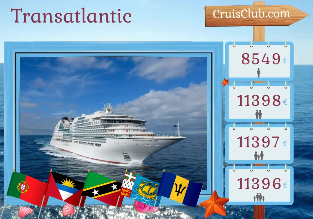 Transatlantic Cruise from Lisbon to Bridgetown aboard Seabourn Ovation Ship