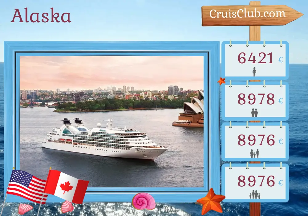 Croisière en Alaska de Juneau à Vancouver à bord du navire Seabourn Odyssey avec visites aux États-Unis et au Canada pendant 8 jours