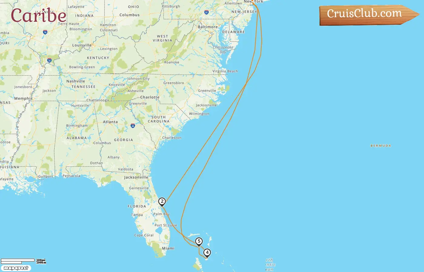 Crucero por el Caribe desde Cape Liberty / Nueva York a bordo del barco Oasis of the Seas con visitas a Estados Unidos y Bahamas durante 8 días