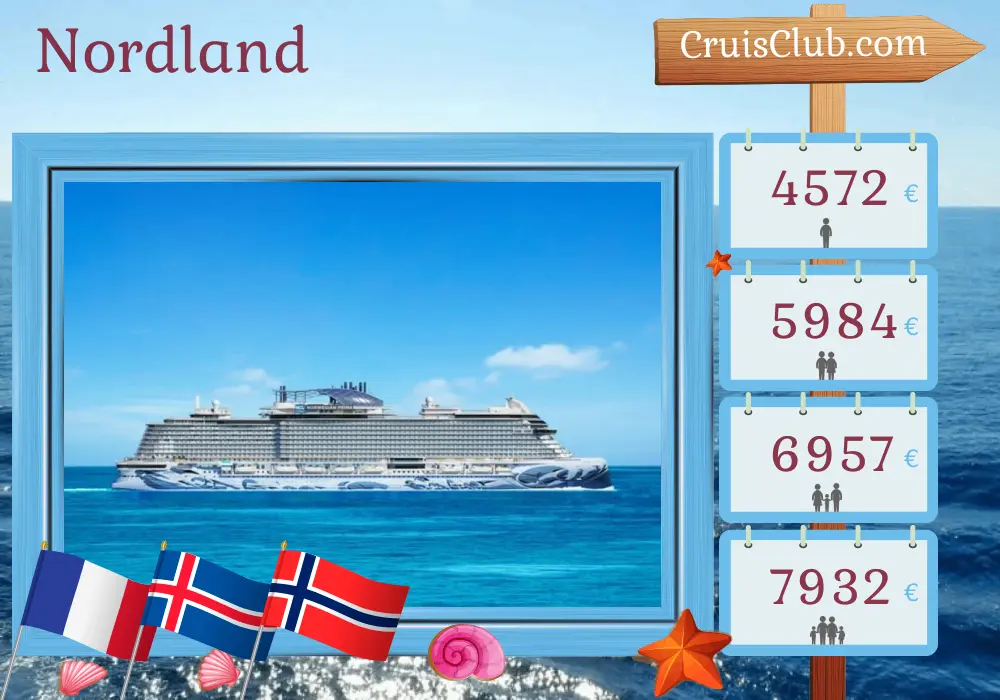 Crucero por la región del norte desde Southampton a bordo del barco Norwegian Prima con visitas a Francia, Islandia y Noruega durante 15 días