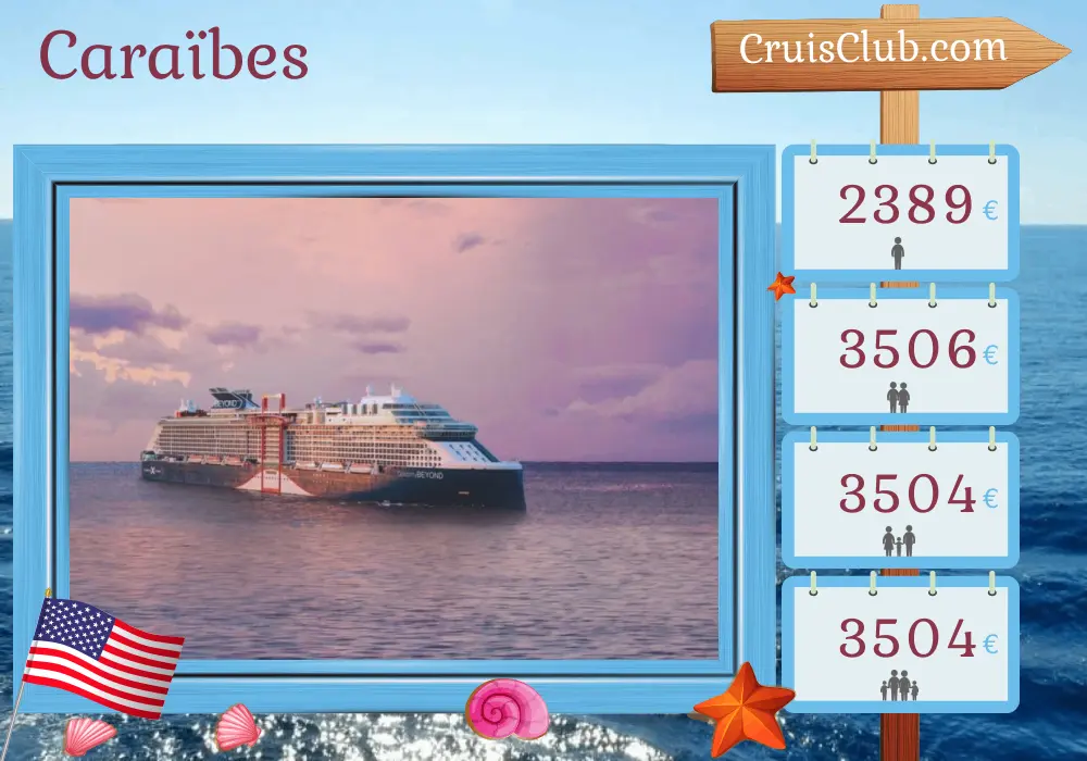 Croisière dans les Caraïbes au départ de Fort Lauderdale à bord du navire Celebrity Beyond avec des visites aux États-Unis et en République dominicaine pendant 8 jours
